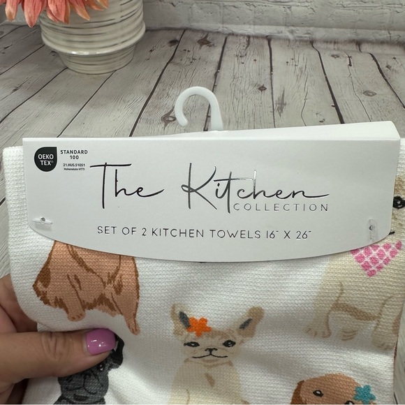 NWT the kitchen collection Dog Patterned cotton kitchen Towel set - Picture 5 of 8